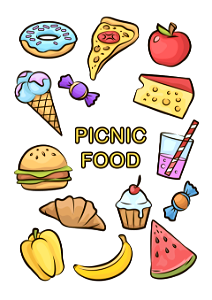 Picnic food. Free illustration for personal and commercial use.