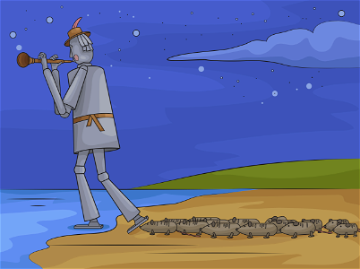 Pied piper legend. Free illustration for personal and commercial use.