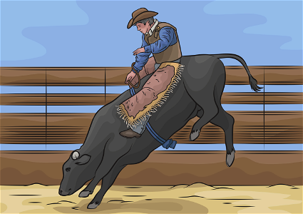 Rodeo cowboy. Free illustration for personal and commercial use.