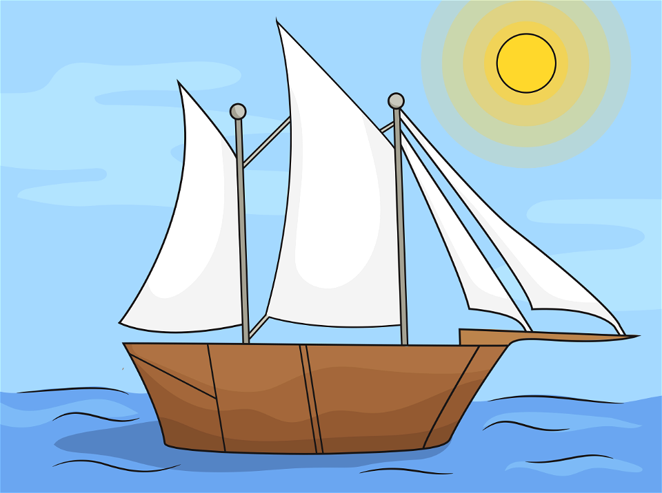 Sailing ship. Free illustration for personal and commercial use.
