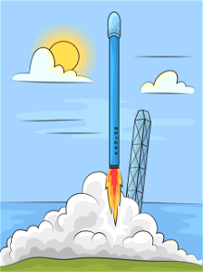 Spacex falcon rocket launch. Free illustration for personal and commercial use.