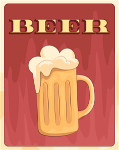 Vintage beer. Free illustration for personal and commercial use.