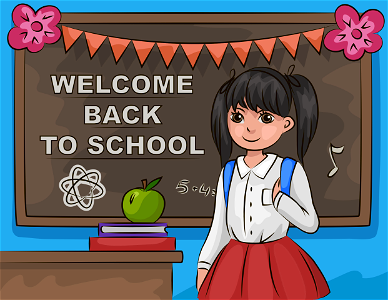 Welcome back to school. Free illustration for personal and commercial use.