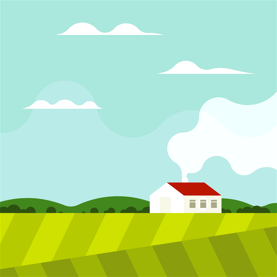 Agricultural landscape copy. Free illustration for personal and commercial use.