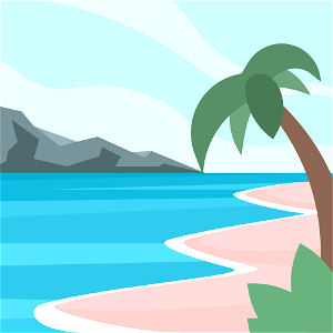 Beach landscape art. Free illustration for personal and commercial use.
