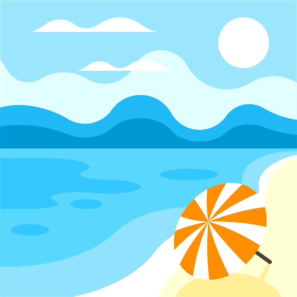 Deserted beach. Free illustration for personal and commercial use.