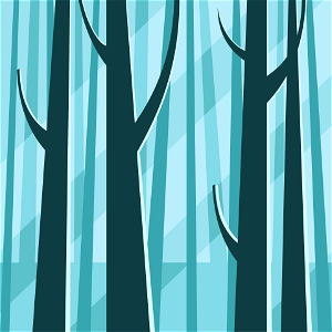 Forest at dawn. Free illustration for personal and commercial use.