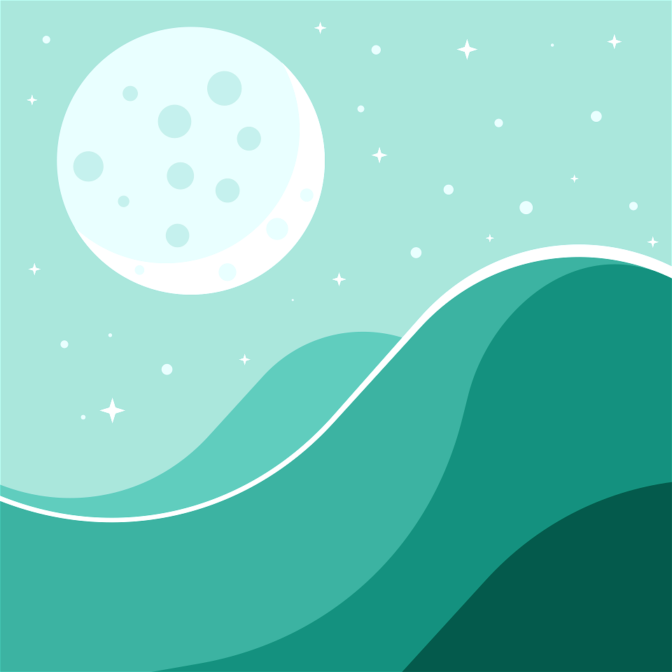 Full moon dunes. Free illustration for personal and commercial use.