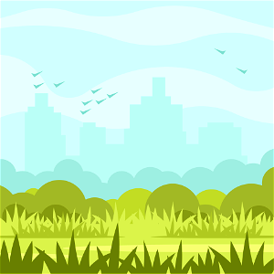 Green landscape city. Free illustration for personal and commercial use.