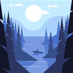 Lake forest landscape. Free illustration for personal and commercial use.