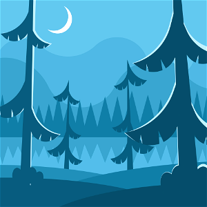 Night forest. Free illustration for personal and commercial use.