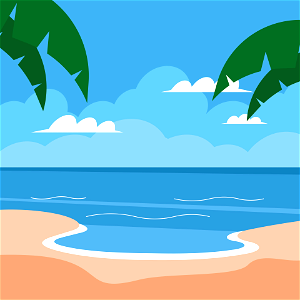 Ocean view with clouds. Free illustration for personal and commercial use.
