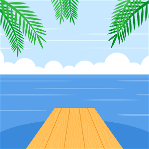 Pier ocean. Free illustration for personal and commercial use.