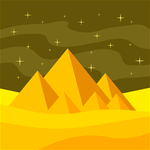 Pyramids at night. Free illustration for personal and commercial use.