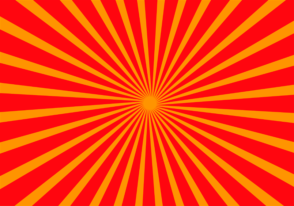 Rays burst red orange. Free illustration for personal and commercial use.