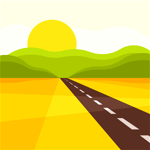 Road landscape. Free illustration for personal and commercial use.
