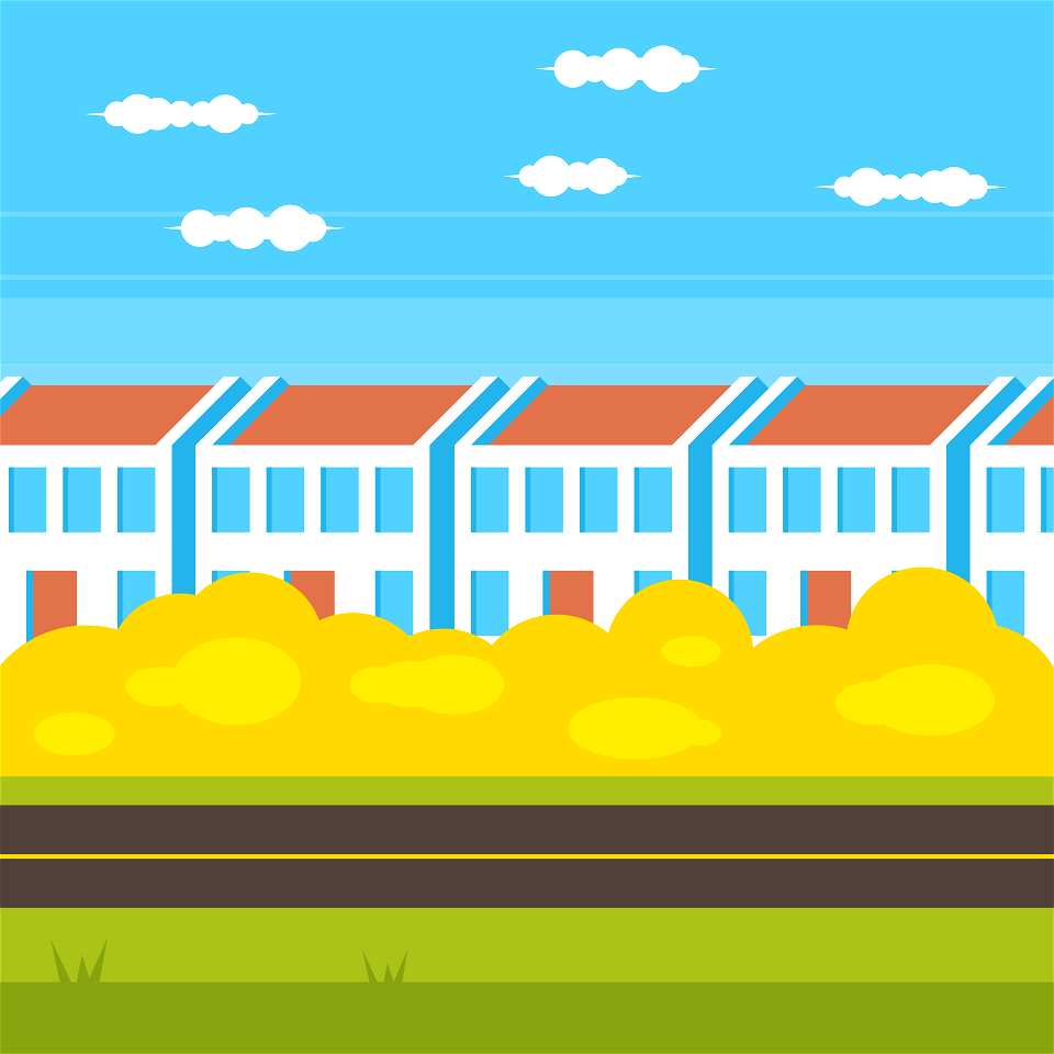 Road suburbia. Free illustration for personal and commercial use.