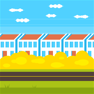 Road suburbia. Free illustration for personal and commercial use.