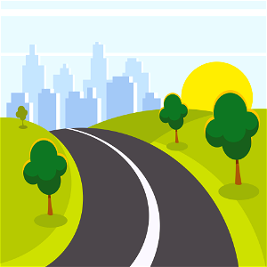 Road to city. Free illustration for personal and commercial use.