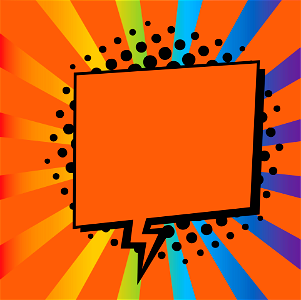 Speech bubble orange background. Free illustration for personal and commercial use.