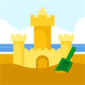 Sand castle. Free illustration for personal and commercial use.