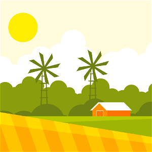 Rural landscape. Free illustration for personal and commercial use.
