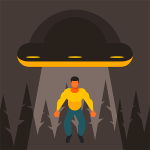 Abducted by ufo. Free illustration for personal and commercial use.