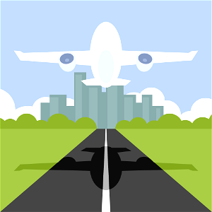 Aircraft takes off. Free illustration for personal and commercial use.
