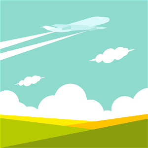 Airplane trail. Free illustration for personal and commercial use.