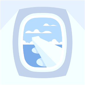 Airplane window view. Free illustration for personal and commercial use.