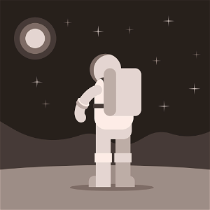 Astronaut on the moon. Free illustration for personal and commercial use.
