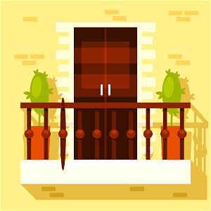 Balcony building. Free illustration for personal and commercial use.