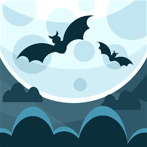 Bats lunar background. Free illustration for personal and commercial use.