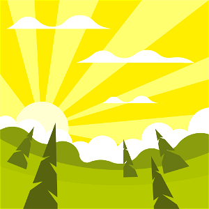 Beautiful sunrise. Free illustration for personal and commercial use.