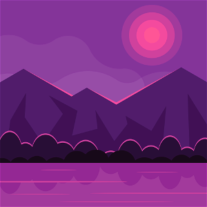 Beautiful sunset. Free illustration for personal and commercial use.