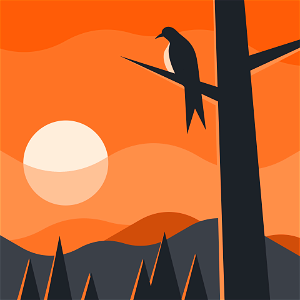 Bird on tree branch. Free illustration for personal and commercial use.