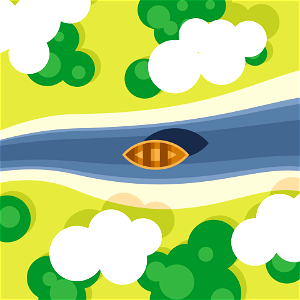 Boat on river. Free illustration for personal and commercial use.