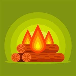 Bonfire flat. Free illustration for personal and commercial use.