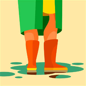 Boots wet. Free illustration for personal and commercial use.