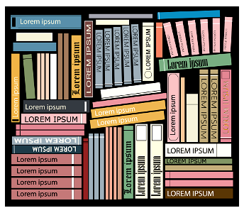 Books bookshelf. Free illustration for personal and commercial use.