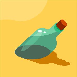 Bottle in sand. Free illustration for personal and commercial use.