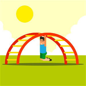 Boy in playground. Free illustration for personal and commercial use.