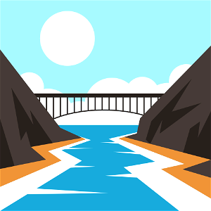 Bridge over river. Free illustration for personal and commercial use.