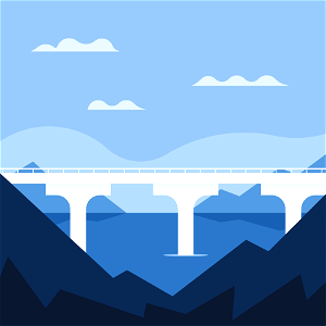 Bridge over water. Free illustration for personal and commercial use.