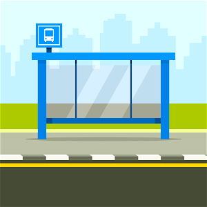 Bus stop station. Free illustration for personal and commercial use.