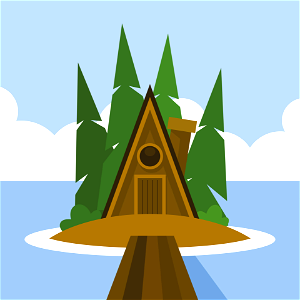 Cabin on the lake. Free illustration for personal and commercial use.