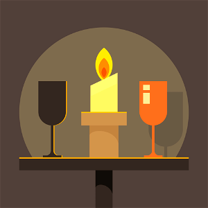 Candle on the table. Free illustration for personal and commercial use.