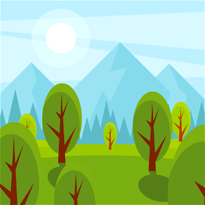 Cartoon forest. Free illustration for personal and commercial use.