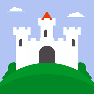 Castle on the mountain. Free illustration for personal and commercial use.