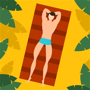 Catching tan. Free illustration for personal and commercial use.